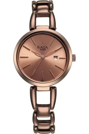 Titan Women Textured Dial & Bracelet Style Straps Reset Time Analogue Watch 2642QM01
