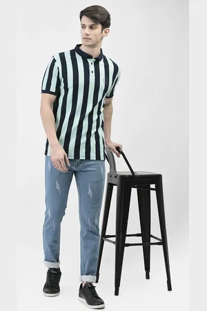 Crimsoune Club Striped Polo Collar Slim Fit T-shirt