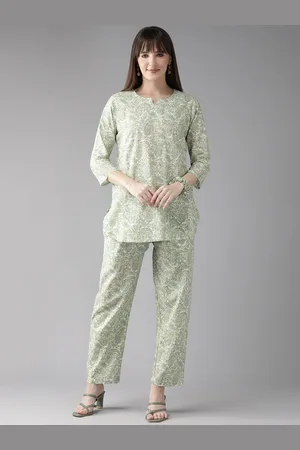 Cayman Women Printed Pure Cotton Tunic with Trousers
