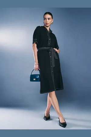 AND Shirt Collar Short Sleeves Shirt Dress