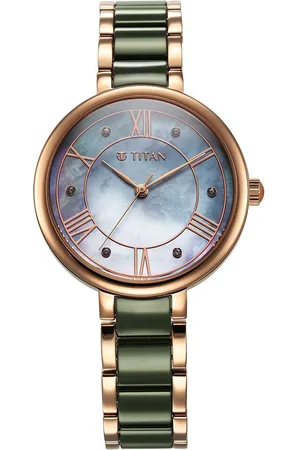 Titan Women Mother of Pearl Dial & Stainless Steel Straps Analogue Watch 95217KD02