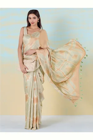 Liva Tie and Dye Liva Saree with Tassels