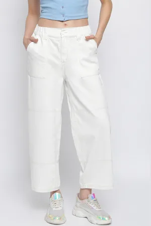 TALES & STORIES Women Baggy Fit Clean Look Stretchable Denim Jeans