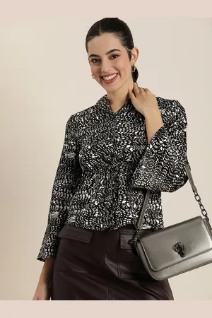 HERE&NOW Printed Shirt Style Top