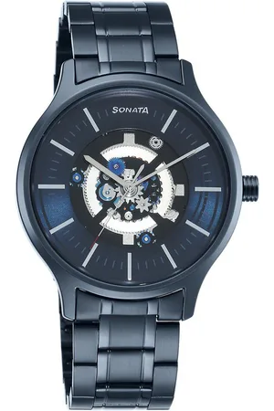Sonata Men Printed Dial Stainless Steel Bracelet Style Straps Analogue Watch 7140QM02