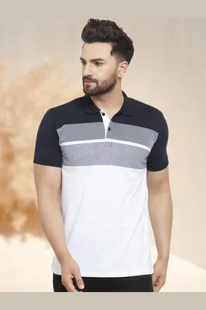 WILD WEST Men Colourblocked Polo Collar Pockets T-shirt