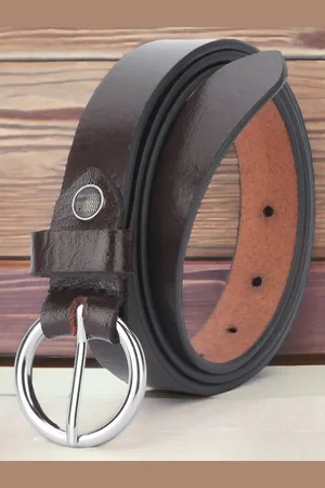 DressBerry Women Brown Leather Formal Belt