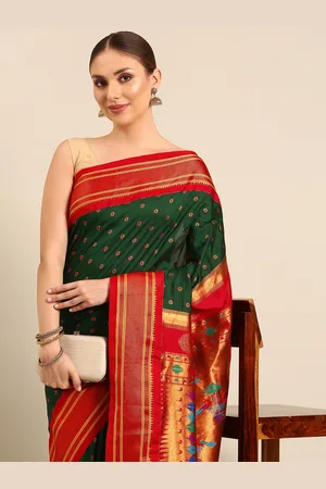 Varkala Silk Sarees Ethnic Motifs Zari Silk Blend Handloom Paithani Saree