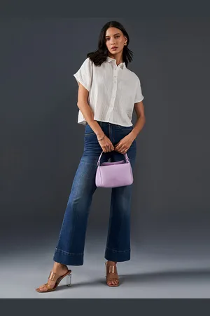 AND Self Design Shirt Style Cotton Top