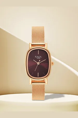 Titan Women Brass Dial & Stainless Steel Bracelet Style Straps Analogue Watch 2665WM01