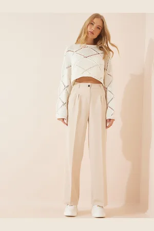 Happiness istanbul Women Pleated Parallel Trousers