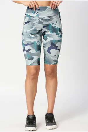 LAASA  SPORTS Women Camouflage Printed Dri-FIT Slim Fit Training or Gym Sports Shorts