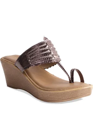 ERIDANI Women Woven Design Wedge Heels Sandals