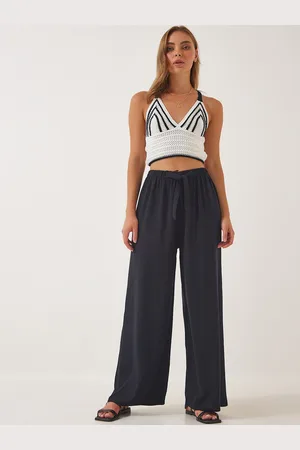 Happiness istanbul Women Mid Rise Parallel Trousers