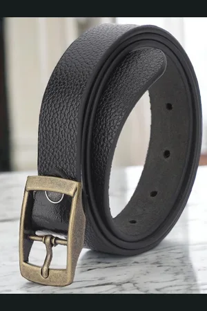 DressBerry Women Black Leather Textured Formal Belt