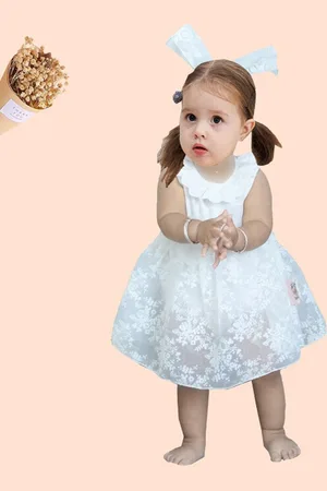 Stylecast Girls Embroidered Fit & Flare Dress With A Bow
