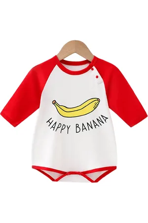 Stylecast Kids-Girls Printed Happy Banana Rompers