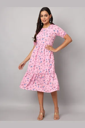 BRINN Puff Sleeve Fit & Flare Floral Dress