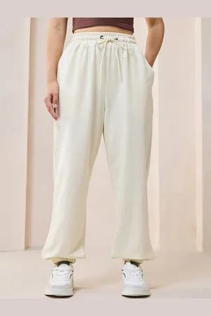 Bewakoof Gardenia Beige Women Oversized Relaxed Fit Cotton Jogger