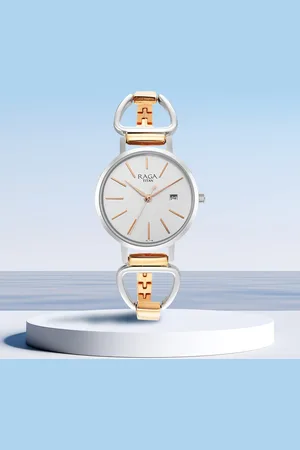 Titan Women Brass Dial & Stainless Steel Bracelet Style Straps Analogue Watch 2669KM01