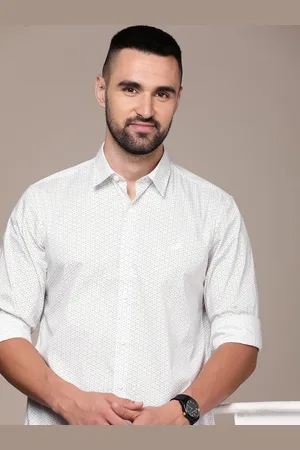 Nautica Men Slim Fit Pure Cotton Printed Casual Shirt