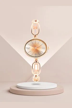 Titan Women Rose Gold-Toned Brass Embellished Dial & Bracelet Style Straps Analogue Watch