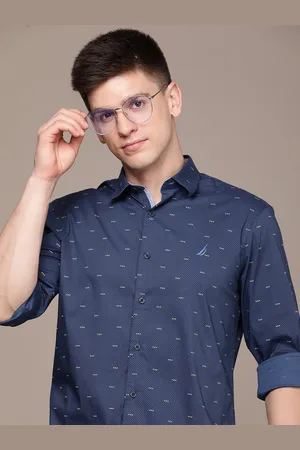 Nautica Men Slim Fit Pure Cotton Printed Casual Shirt