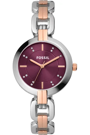 Women's Fossil Annette Rose Gold Bangle Bracelet Watch ES4391