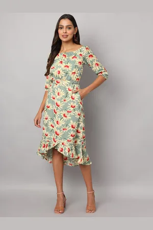 BRINN Women Off Shoulder Floral Midi Dress