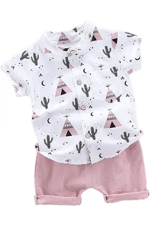 Stylecast Boys White Graphic Printed Shirt with Shorts