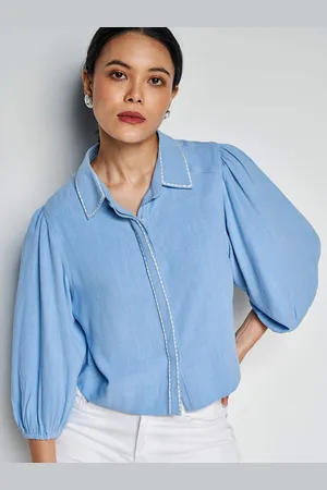 AND Puff Sleeves Shirt Style Top