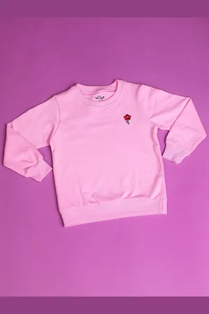 HOOP Girls Round Neck Cotton Sweatshirt