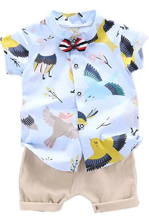 Stylecast Boys Blue Graphic Printed Shirt with Shorts