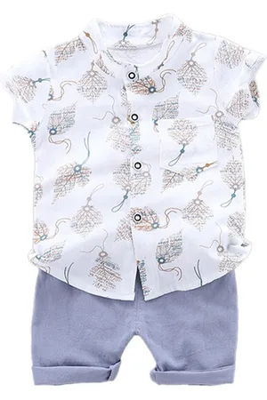 Stylecast Boys White Graphic Printed Shirt with Shorts