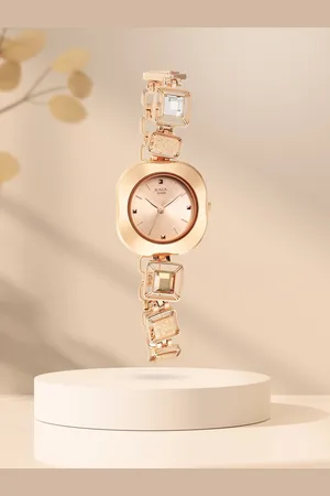 Titan Women Brass Dial & Stainless Steel Straps Analogue Watch NQ95156WM01