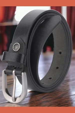 DressBerry Women Black Leather Formal Belt