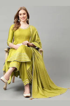 Khushal K Women Regular Gotta Patti Kurta with Trousers & With Dupatta