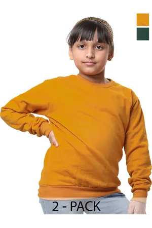 BAESD Girls Pack Of 2 Round Neck Long Sleeves Fleece Pullover Sweatshirt