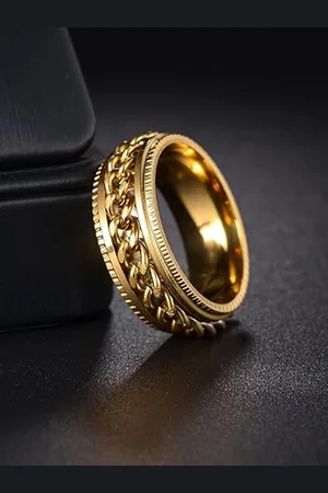 Meenaz Men Gold-Plated Chain Finger Ring