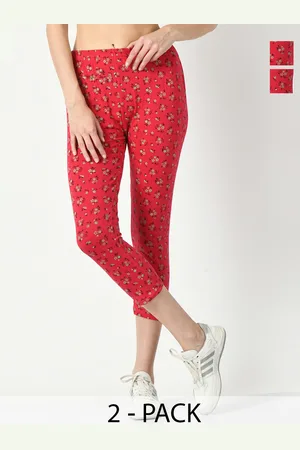 BAESD Women Pack Of 2 Printed High Rise Slim Fit Cotton Capris