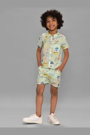 MiArcus Boys Peanuts Snoopy Printed Pure Cotton Shirt with Shorts
