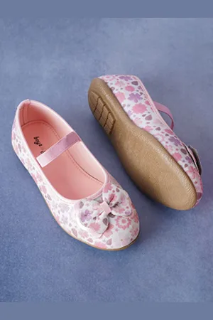BOYZ N GALZ Girls Printed Bow Detailed Ballerinas