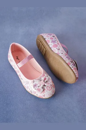 BOYZ N GALZ Girls Printed Bow Detailed Ballerinas