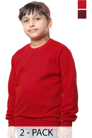 BAESD Girls Pack Of 2 Round Neck Fleece Sweatshirt