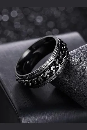 Meenaz Men Silver Plated Double Band Ring