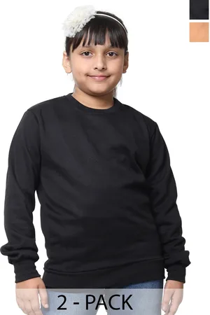 BAESD Girls Pack Of 2 Round Neck Fleece Sweatshirt