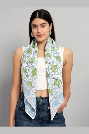 HANDICRAFT PALACE Floral Printed Cotton Square Scarf