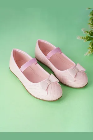 BOYZ N GALZ Girls Embellished Round Toe Bows Ballerinas