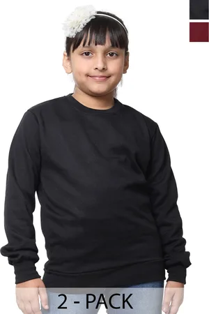 BAESD Girls Pack Of 2 Round Neck Fleece Sweatshirt