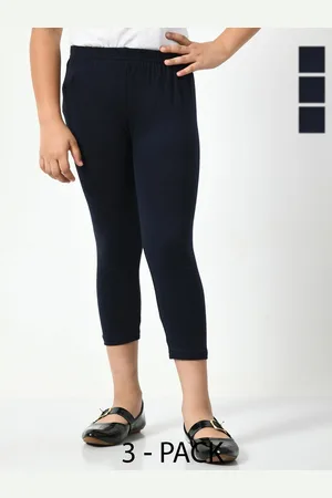BAESD Girls Pack Of 3 High-Rise Slim Fit Capris